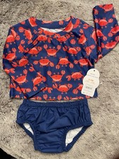 Wonder Nation Baby Rash Guard and Diaper Cover Swim Set, 2-Piece, Size 6-9 M