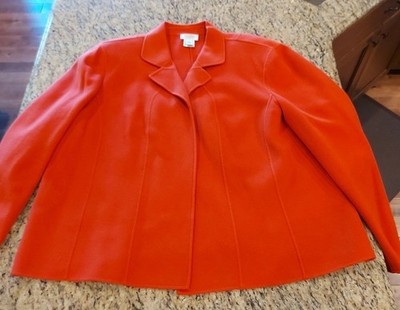 Talbots WOMAN Womens Wool Blazer Size 24W Suit Jacket Notched Open Front  Rust 