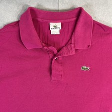 Lacoste Polo Shirt Mens 8 3XL Pink Short Sleeve Classic Fit Crocodile Logo