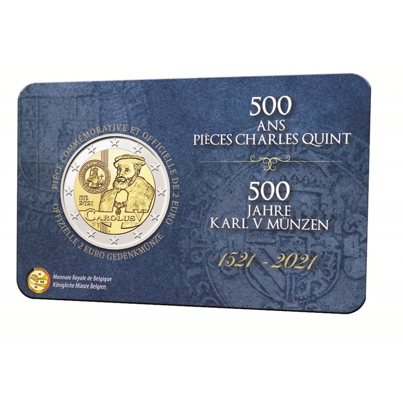 2 Euros commémorative Belgique Charles Quint 2021 Version Française
