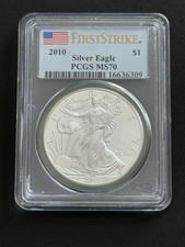 2010 PCGS MS70 American Silver Eagle First Strike Gem Mint 1oz Dollar $1 UNC
