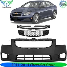 Front Bumper Cover Fascia & Grille Assembly Kit For 2011-2014 Chevrolet Cruze
