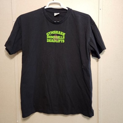 Gymshark Dumbbells & Deadlifts Tee Black Size Large Short Sleeve B9A3Y