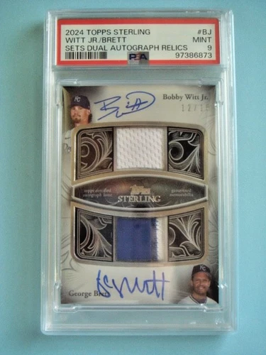 2024 Topps Sterling Bobby Witt Jr./George Brett Dual Auto Patch #12/15 PSA 9