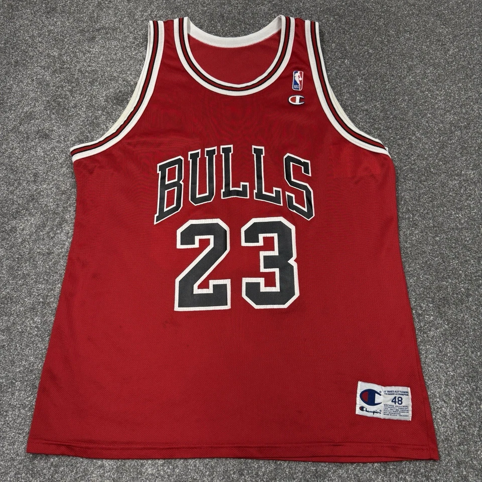 Camiseta De Colección Michael Jordan Chicago Bulls Hombres XL Baloncesto Campeón NBA 48 Foto 2 de 4