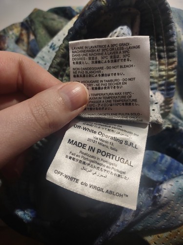 Off-white "Lake" Mesh Printed Virgil Abloh impressionism Pattern Shorts Sz M - Picture 9 of 9