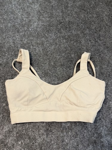 Lululemon Sports Bra Women’s Size 6 Beige Strappy Back Yoga Athletic Workout