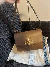 Tory Burch Eleanor Convertible Shoulder Bag Brown Gold Logo Accent w/ Dust Bag