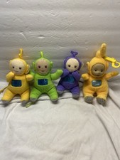 Teletubbies Plush Dolls Lot Of 4 Mini Vintage Toy 90s TV One Hanging Clip
