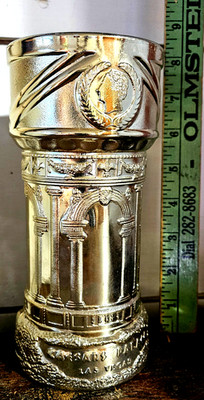 Caesars Palace Hotel  Chalice Glass Luminarc SHINY gold-tone  Casino Las Vegas