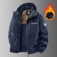 Men Fleece Jacket Outdoor Warm Thick Norway Ski Mountain Coat Hooded Zip Jacket