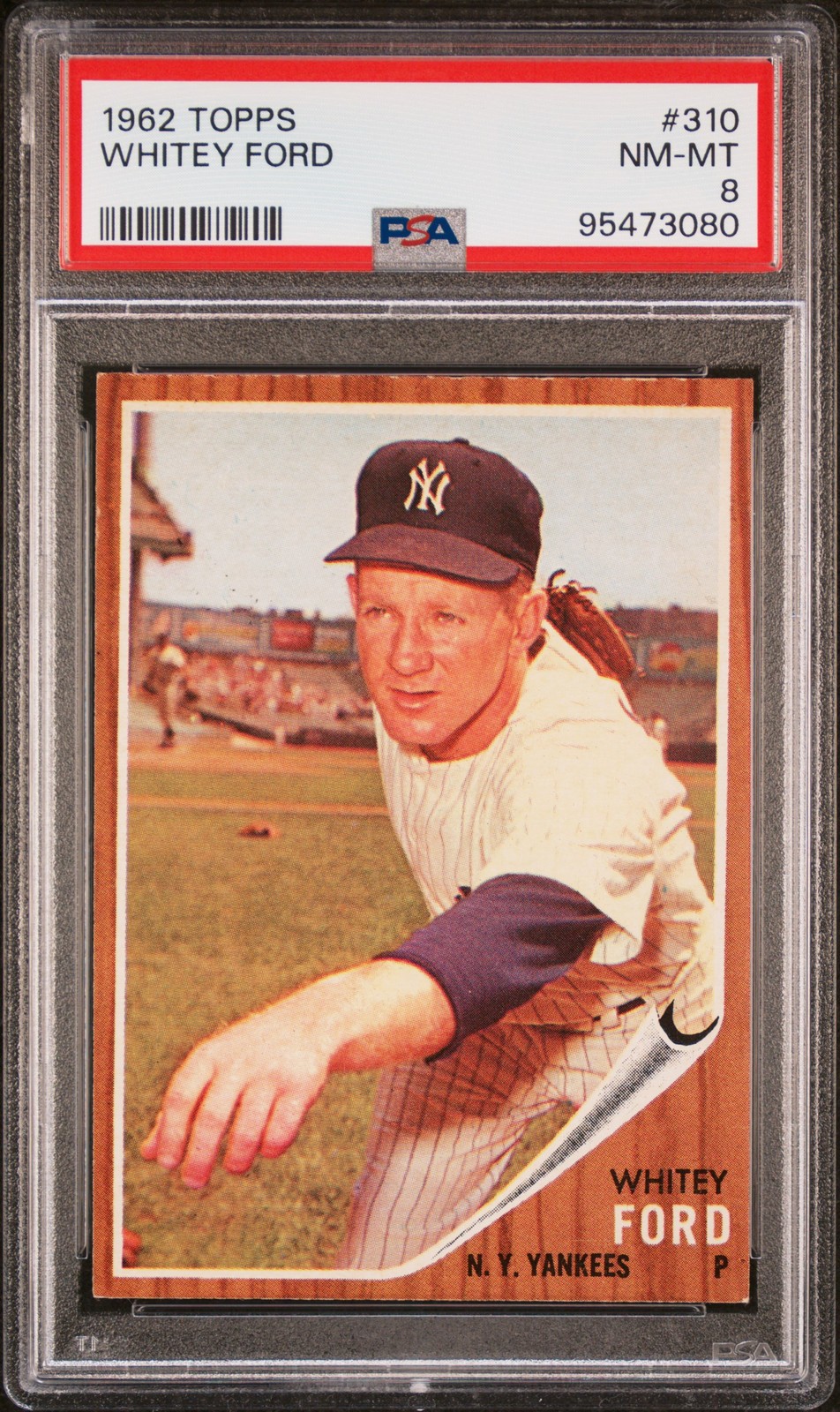 1962 TOPPS #310 WHITEY FORD PSA 8