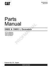 Caterpillar Cat 336D2 336D2 L Excavator Parts Catalog Manual SEBP6524