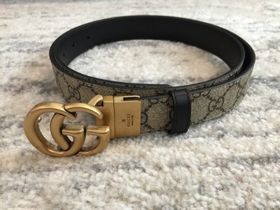 Gucci GG Supreme Reversible Belt Size 90cm Fits 30-32 Waist