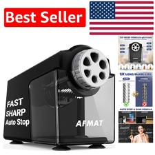 Electric Pencil Sharpener with Suction Cups - Ideal for Classroom Use, Black