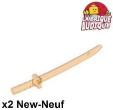 Lego 2x minifig arme weapon Sword Shamshir Katana sabre épée trans orange 21459