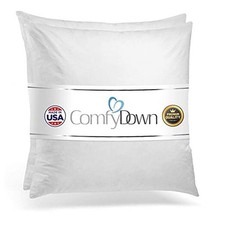20x20 2 Pack Decorative Throw Pillow Insert, Down and Feathers Fill, 100 