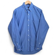 Chaps Dress Shirt Mens 15.5 34/35 Blue Button Down Oxford Wrinkle Free Career