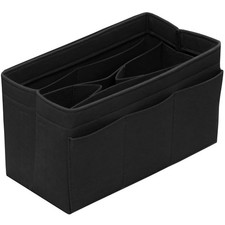 Large Black Felt Purse Organizer Insert for Handbags with 14 Pockets