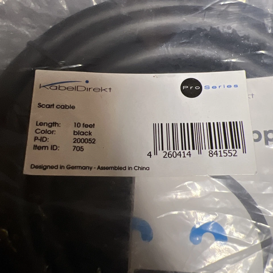 KabelDirekt – 10 Ft Feet SCART Cable Metal Shell Connectors New in Package - Image 4 of 4