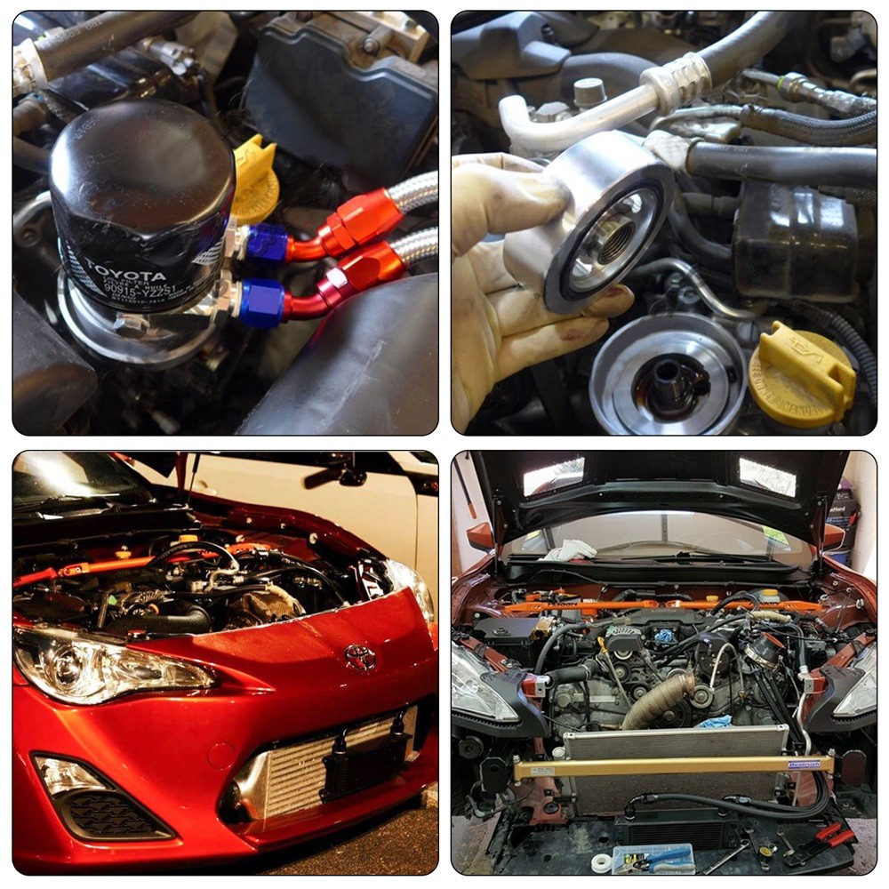 19 Row Oil Cooler Kit Thermostatic For Subaru BRZ Scion FR-S FA20 2013+ Black