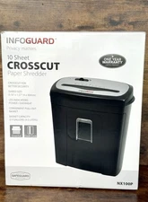 InfoGuard NX100P 10-Sheet Crosscut Paper Shredder New in Box Secure Micro Cut
