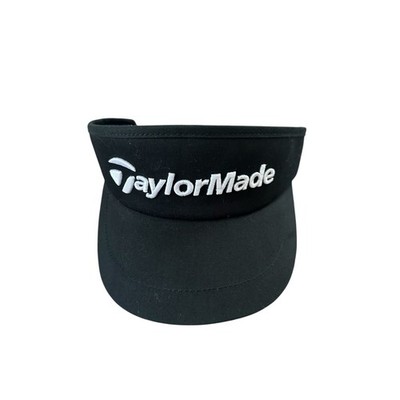 TaylorMade Black White Spellout Polyester Visor