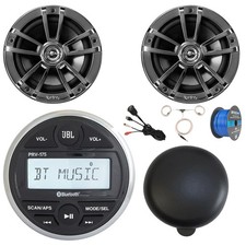JBL PRV-175 Bluetooth Boat Gauge Receiver, 2x 6.5" 225W Speakers, Antenna, Wire