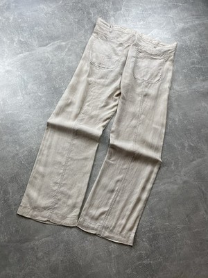 ARMANI JEANS 00s〜 linen blend slacks Armani Jeans Vintage Linen Beige Italy Size 52 Lightweight Summer