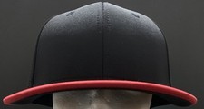OC Sports MeshBack Plain Cap Hat Sz. M/L NEW Black/Red