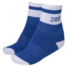 Zeta Phi/ Phi; Beta Quarter Socks Blue