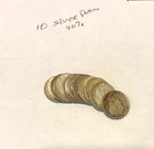 10 SILVER DIMES 90% WEIGHT .88 OUNCES