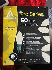 NEW Pro Series Christmas Lights 50 LED C-9 Indoor Outdoors Warm White