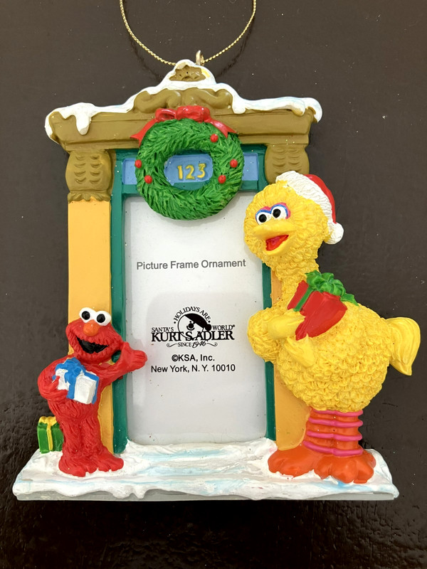 2001 Sesame Street Picture Frame Christmas Ornament Kurt S. Adler Elmo Big Bird