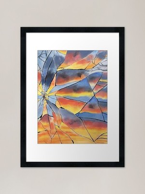 Spiegelglas gebrochen Kunst gerahmt Kunst gerahmt Wandbild Poster Leinwanddruck Bild