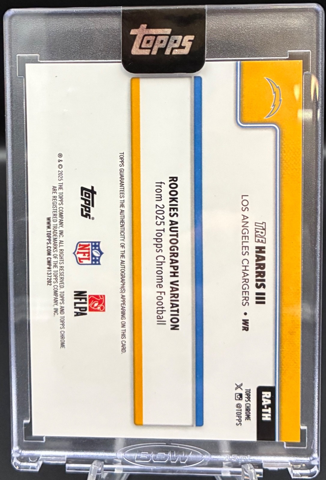 2025 Topps Chrome Football Tre Harris Padparadscha Auto 1/1!! view 2