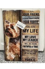Yorkie Yorkie "I Am Your Friend" Metal Decorative Sign NEW