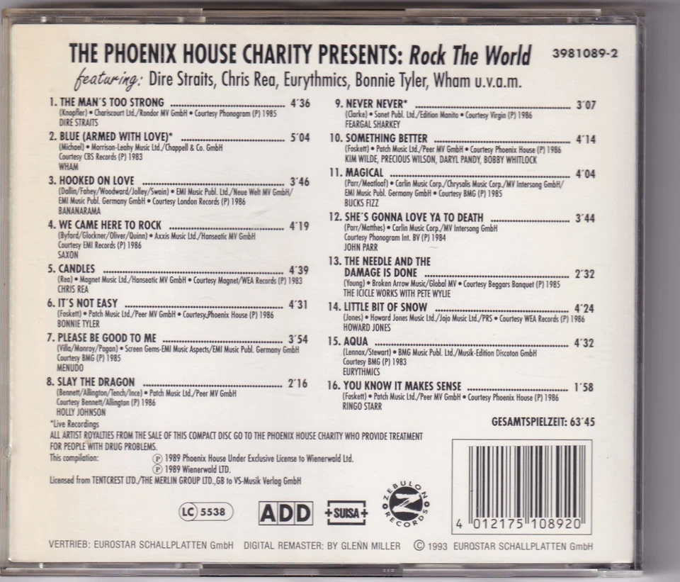 -0733- Rock The World - Dire Straits, Wham u.a. - CD- near mint - Bild 2 von 2