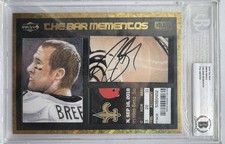 The Bar 2018 Drew Brees autograph memorabilia The Bar Mementos AB70100 BGS