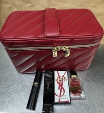 NIB YSL Yves Saint Laurent Quilted Vanity Red Makeup Case Mascara Mini Libre