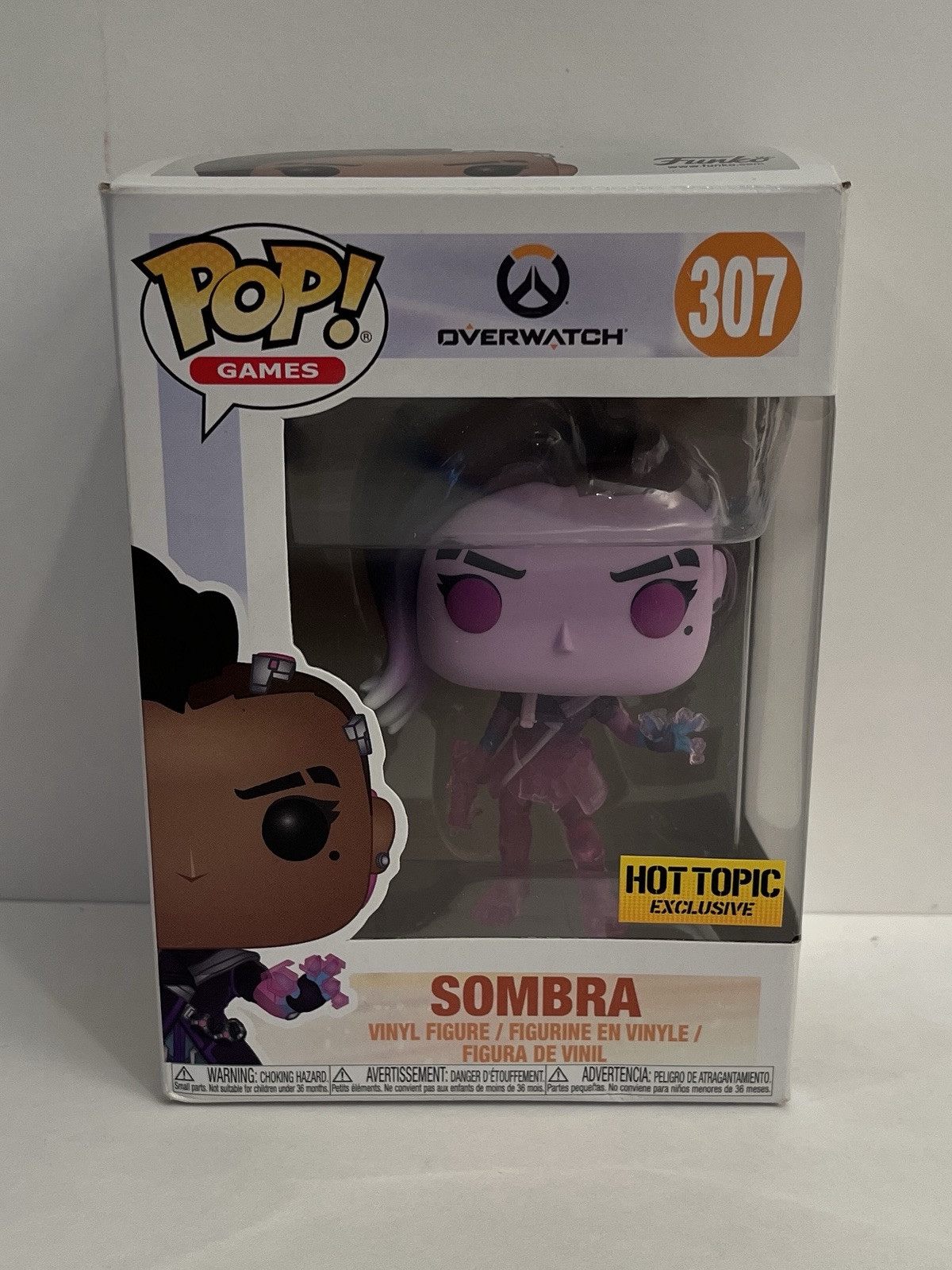 Funko Pop! Games: Overwatch #307 Sombra Translucent Hot Topic Exclusive - New