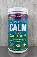 Natural Vitality Calm Magnesium Supplement Plus Calcium Raspberry Lemon 16oz