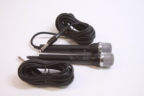 Lot of 2 Kenwood MC-501 Black Silver Dynamic Microphones Japan ONE NOT WORKING