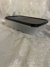 Tupperware Modular Mates Rectangular 1 Container Black Seal / Lid New # 1608