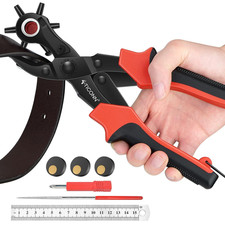 Leather Hole Punch Tool Set, Heavy Duty Multi-Size Hole Puncher Tool for Belts,