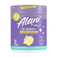 Alani Nu Pre Workout+ Powder Frozen Lemonade, Extra Boost, Sugar Free, 300mg