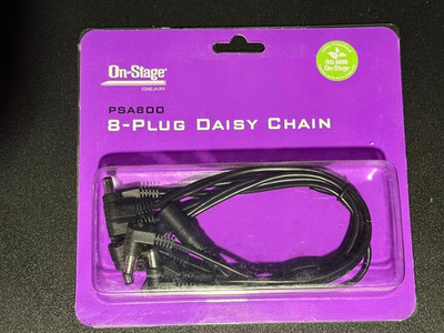 On-Stage Stands PSA800 8-Plug Daisy Chain For Guitar/Bass Effect Pedals