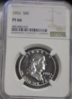 1952 US Proof Franklin Half 50c NGC PF66