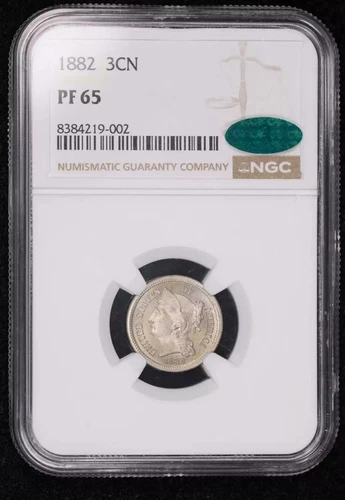 1882 Nickel Three Cent Pieces NGC PF-65 CAC CAC