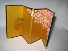 Vintage Miniatura Casa delle Bambole Giapponese Pieghevole Schermo Pannello Divisorio Camera 12X6 Come Nuovo